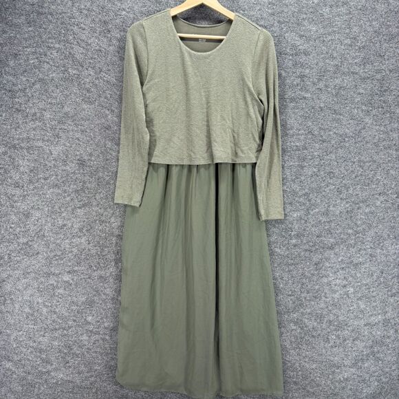 Soft Surroundings Dresses & Skirts - Soft Surroundings Dress Women PS Petite Gray Shift Midi Lined Rayon Long Sleeve